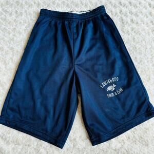 Augusta Sportswear Navy Athletic Elastic Waist Gym Unisex Shorts Sz Youth Large